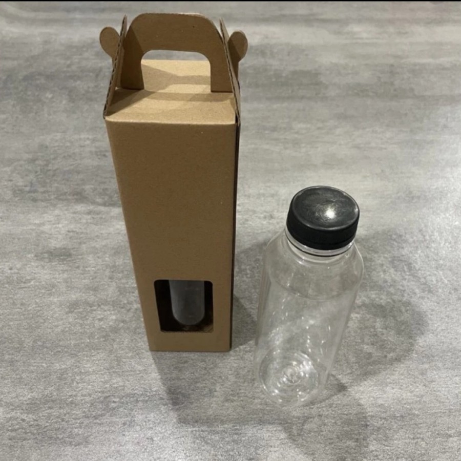 10pcs Kotak Kardus Hampers Die Cut Box Tenteng Botol 500ml 7x7x23.5cm
