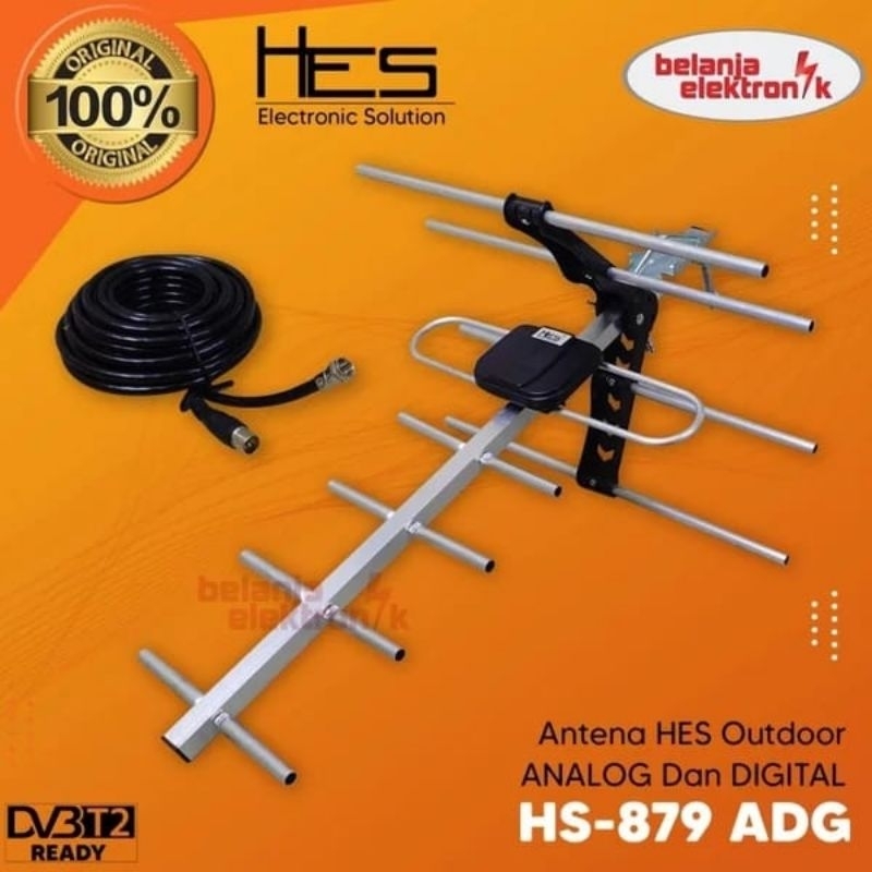 ANTENA TV DIGITAL OUTDOOR HES HS-879 + KABEL 10 METER ANTENA TV LUAR