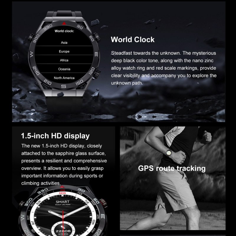 GARANSI✅DT UltraMate Smart Watch Men DTNO.1 SERIES WEAR PRO Wristwatch Bluetooth Call Compass GPS Route Tracking NFC ECG 100+ Sports Mode Smartwatch