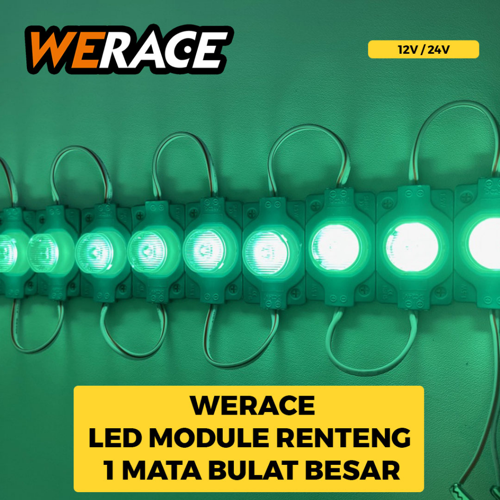 [WERACE] LAMPU LED MODUL / RENTENG 1 MATA BULAT BESAR 12V DAN 24V/HARGA PERBIJI/SATUAN