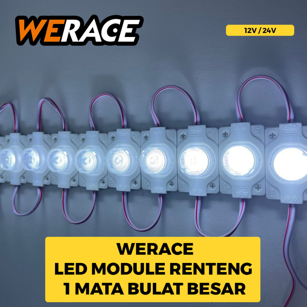 [WERACE] LAMPU LED MODUL / RENTENG 1 MATA BULAT BESAR 12V DAN 24V/HARGA PERBIJI/SATUAN