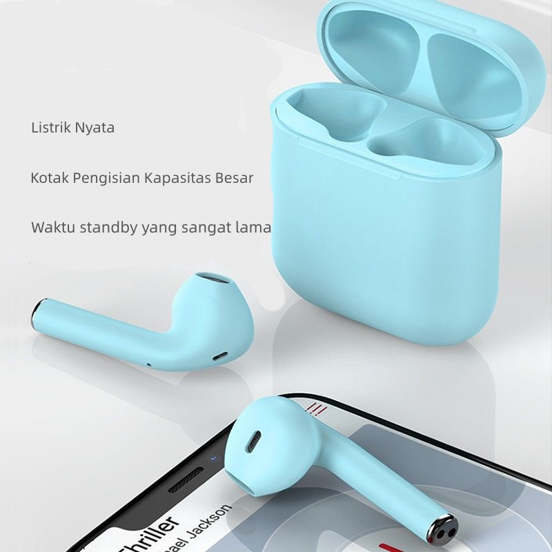 HEADSET BLUETOOTH INPODS WIRELESS i12 MACARON EARPHONE TWS BLUETOOTH 5.0 WARNA MACARON-5
