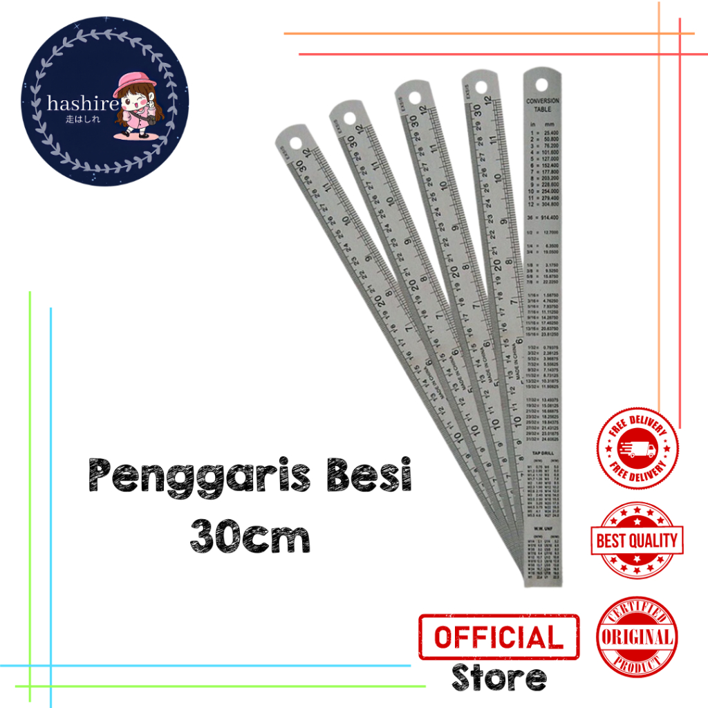 Penggaris / Penggaris BESI 30cm / Penggaris Besi Exsis 30cm