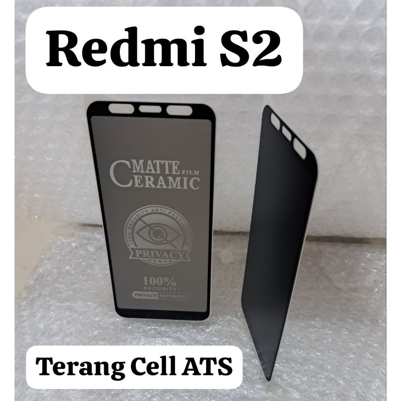 Tempered Glass Matte Film Ceramic Privacy Anti-Spy Redmi S2