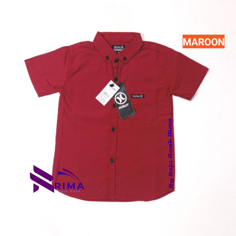 COD/Gratis Ongkir /Kemeja Lengan Pendek Anak Cowok dengan Pola  polos Menarik oleh Baju Anak Rima un