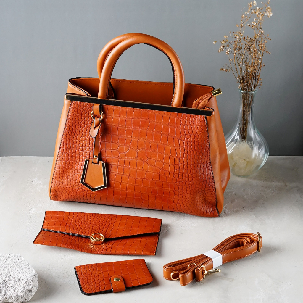 TASHAPPY EL 4311 Tas HANDBAG Wanita Croco 3IN1 Fashion Modis Ada Talpan import model korea supplier tas import