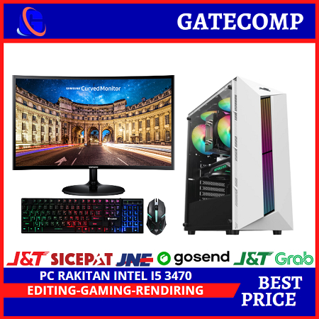 PC Gaming Fullset INTEL i5 3470  SSD 128GB lengkap LED 24 inc Keyboard Mouse GAMING