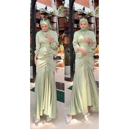 VANYA DRESS SERUT SATIN BUSUI PREMIUM | DRESS KONDANGAN REMAJA | GAMIS BUSUI PESTA