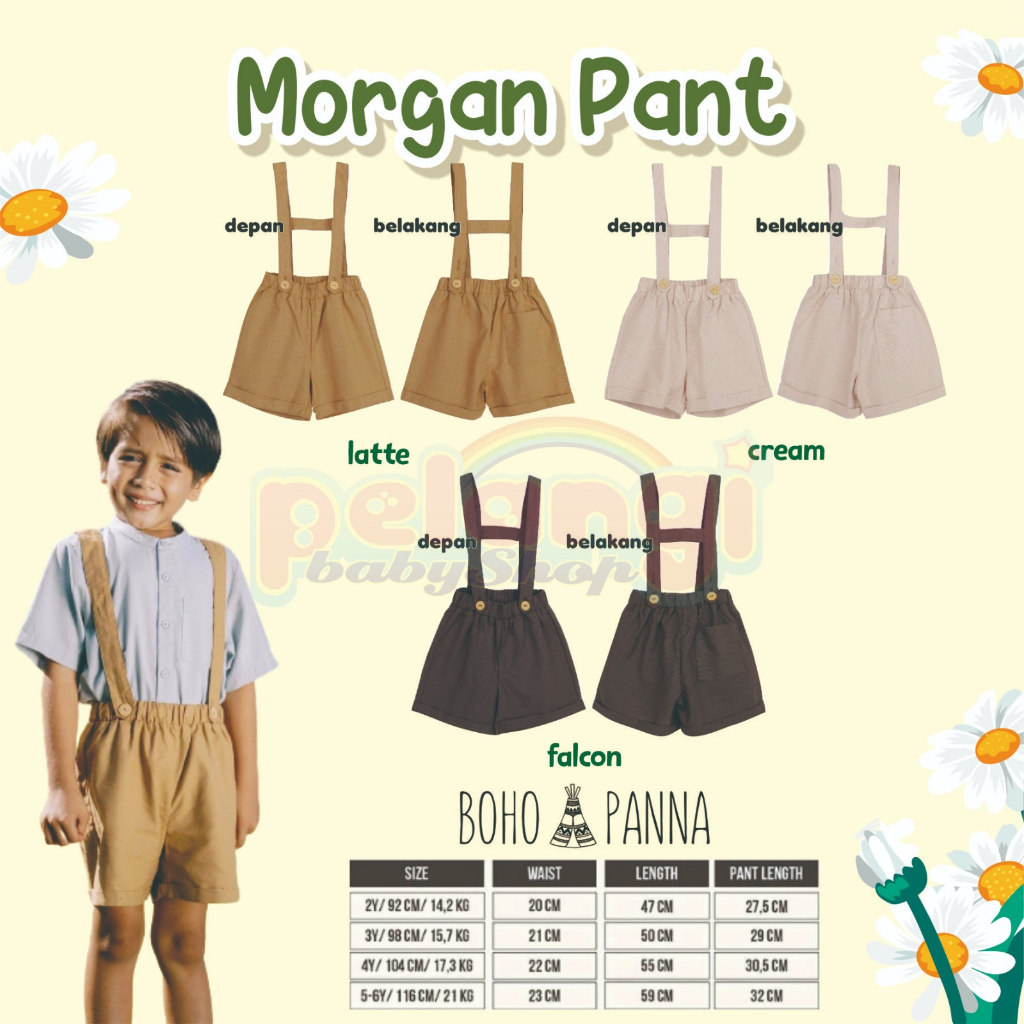 BOHOPANNA | BOHO | BOHO PANNA MORGAN PANT OVERALL| CELANA SUSPENDER ANAK UNISEX USIA 0-10 TAHUN|BOHOPANNA