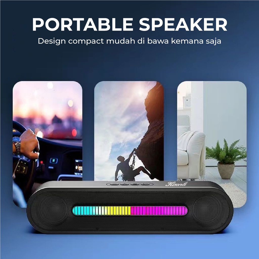 Speaker Bluetooth LED-916 Kisonli Mega Bass RGB Colorful Light 5.0 - ACS