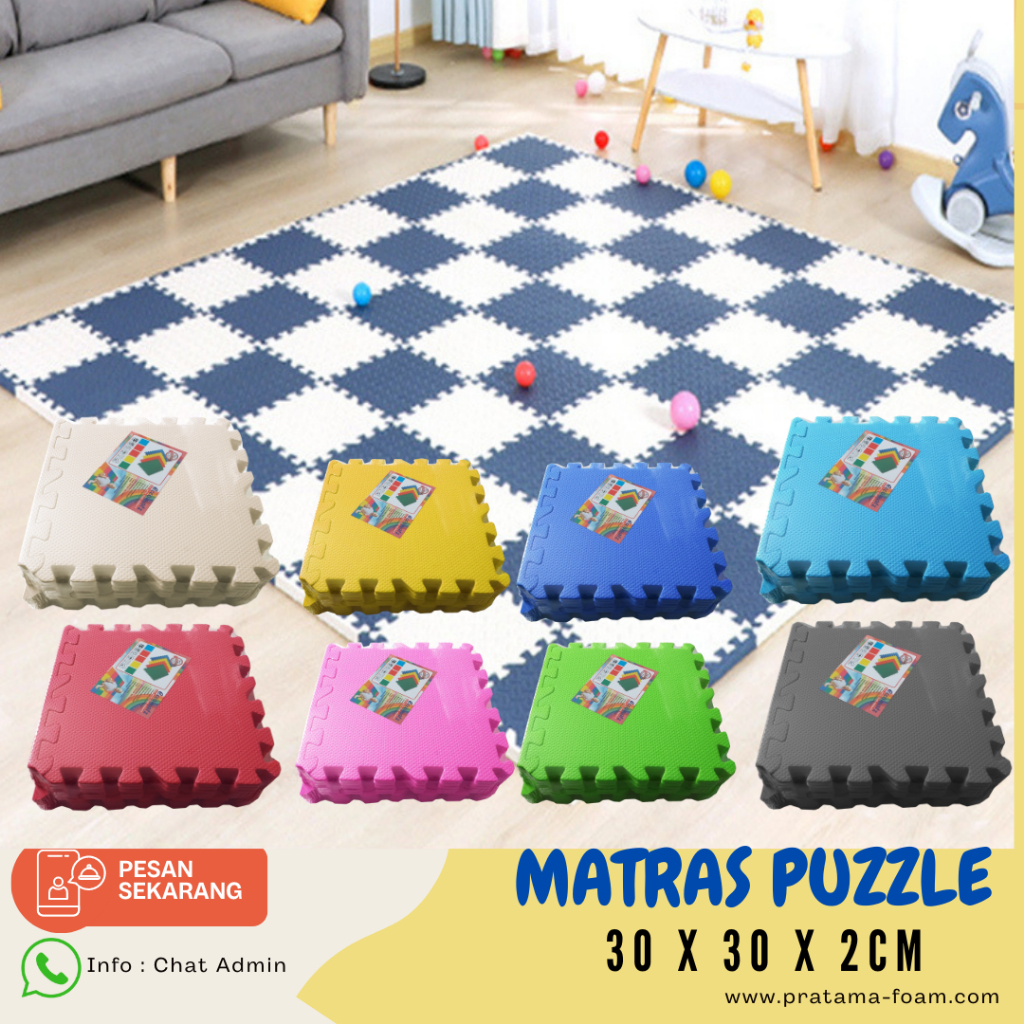 Matras Puzzle Karpet Puzzle Matras Alas Lantai Eccomat 30x30cm Lembut Matras Bermain