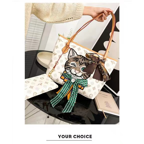 BJ62369 - WHITE/COFFEE/BROWN TAS SLEMPANG JINJING TOTEBAG HANDBAG TAS WANITA FASHION IMPORT MODIS ELEGAN TERMURAH TERLARIS TERBARU BAGSTORE JAKARTA TAS BATAM  ZCJ2369