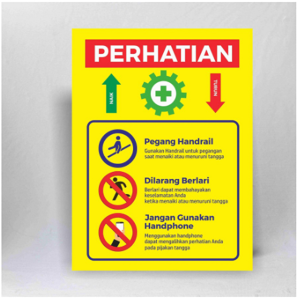 

Sign K3 Stiker Petunjuk Keselamatan Naik/Turun Tangga Uk. 23 x 30 CM