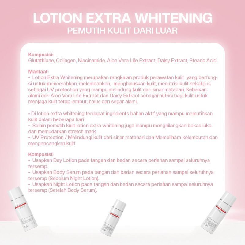 Glutaindo Lotion Extra Whitening - Lotion Pemutih Badan Seluruh Tubuh BPOM