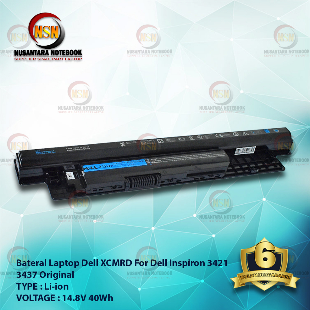 Baterai ORI DELL 3421 XCMRD For Dell Inspiron 3421 3437 14.8V 40Wh