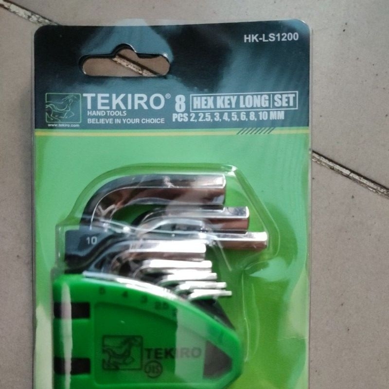 tekiro LS1200 kunci L 8pcs panjang hex key set