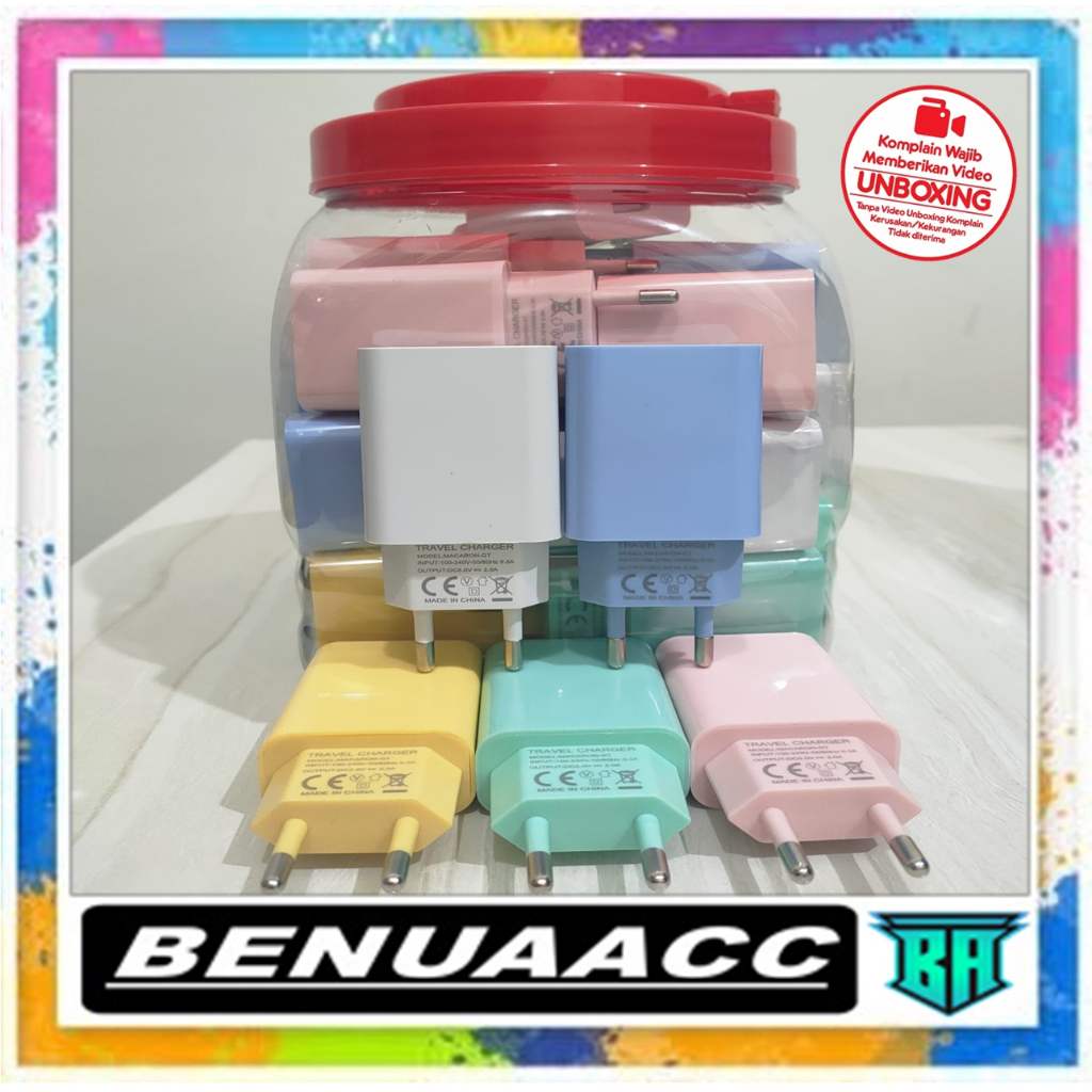 (ba) ADAPTOR / BATOK TOPLES | MACARON | ADA 5 WARNA | ISI 30 PCS | KUALITAS BAGUS.