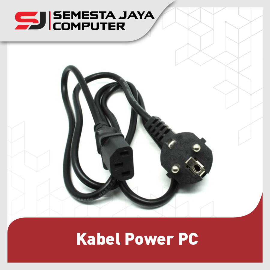 Kabel Power Supply PC Komputer CPU UPS Adaptor Monitor 3 Lubang Gepeng