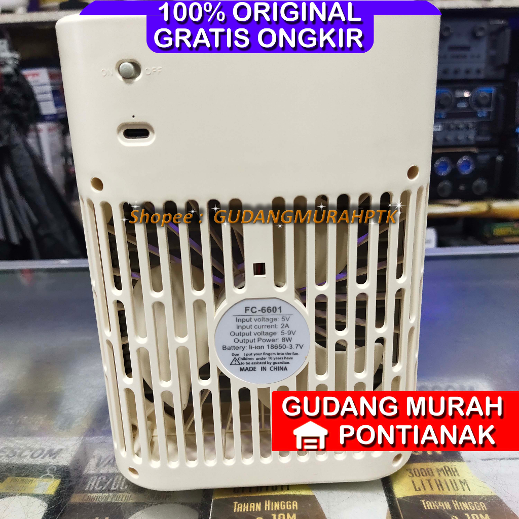 Air Cooler Portable Ac Mini Hembusan Kabut Dingin Dapat di isi Air Mitsuyama MS-5557 Rechargeable 2400mAh Original