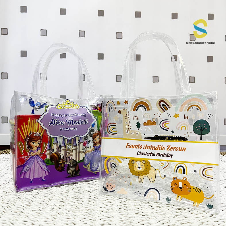 

Tas Mika Transparan Landscape Tas Ulang Tahun Souvenir Hampers Ultah Goody Bag Custom