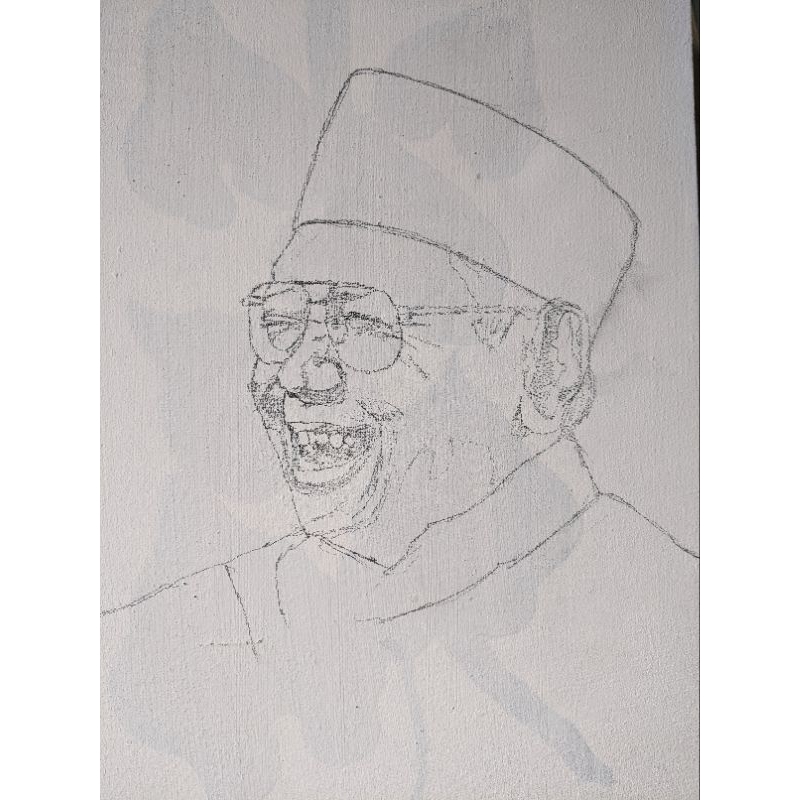 LUKIS SKETSA 1 WAJAH PENSIL DI KANVAS 20x30cm