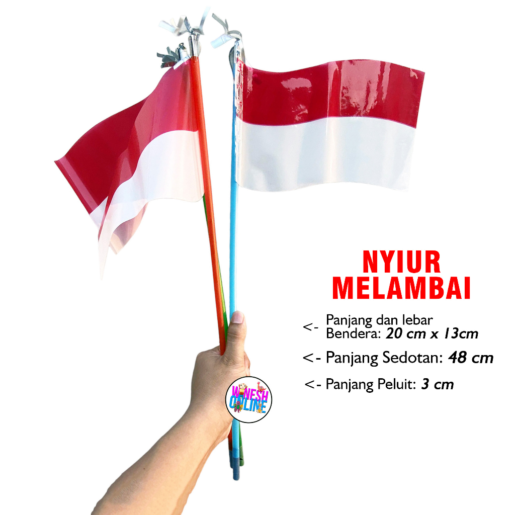 TERLARIS 1Kg 5 Pack Bendera Merah Putih Nyiur Melambai + Peluit 1 Pack isi 20 pcs