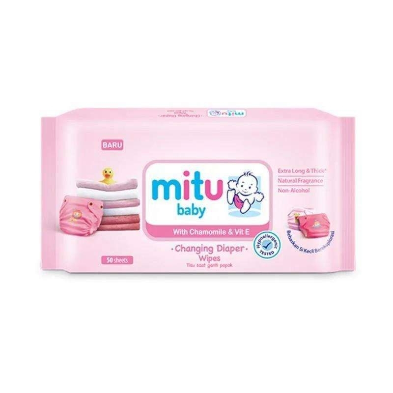 Mitu Baby Extra Thick 50 sheet dan   Blue Tisu Basah