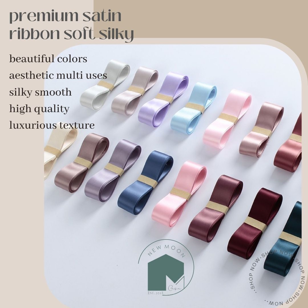 

PER 5 meter Pita satin premium 2.5 cm 1 inch buket bunga kado flower bouquet hamper gift satin buket