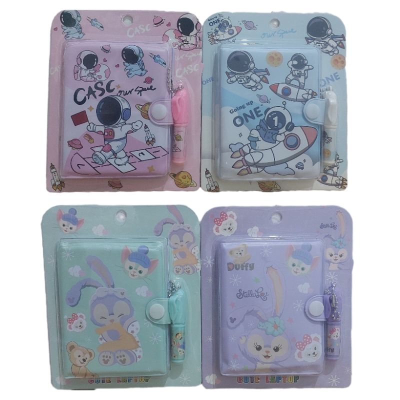 Diari Diary Notebook Kancing Mini Pen Karakter Fancy E-001