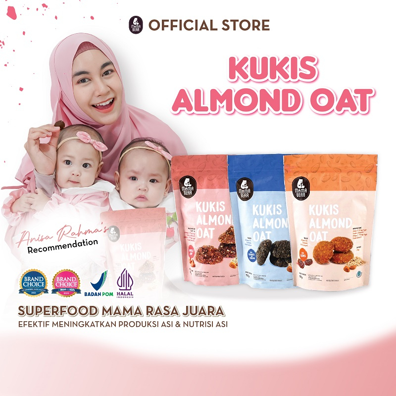 Kukis Almond Oat Mamabear Mama Bear Choco Chips Cokelat Cookies n Cream Kurma 150gr Pelancar ASI