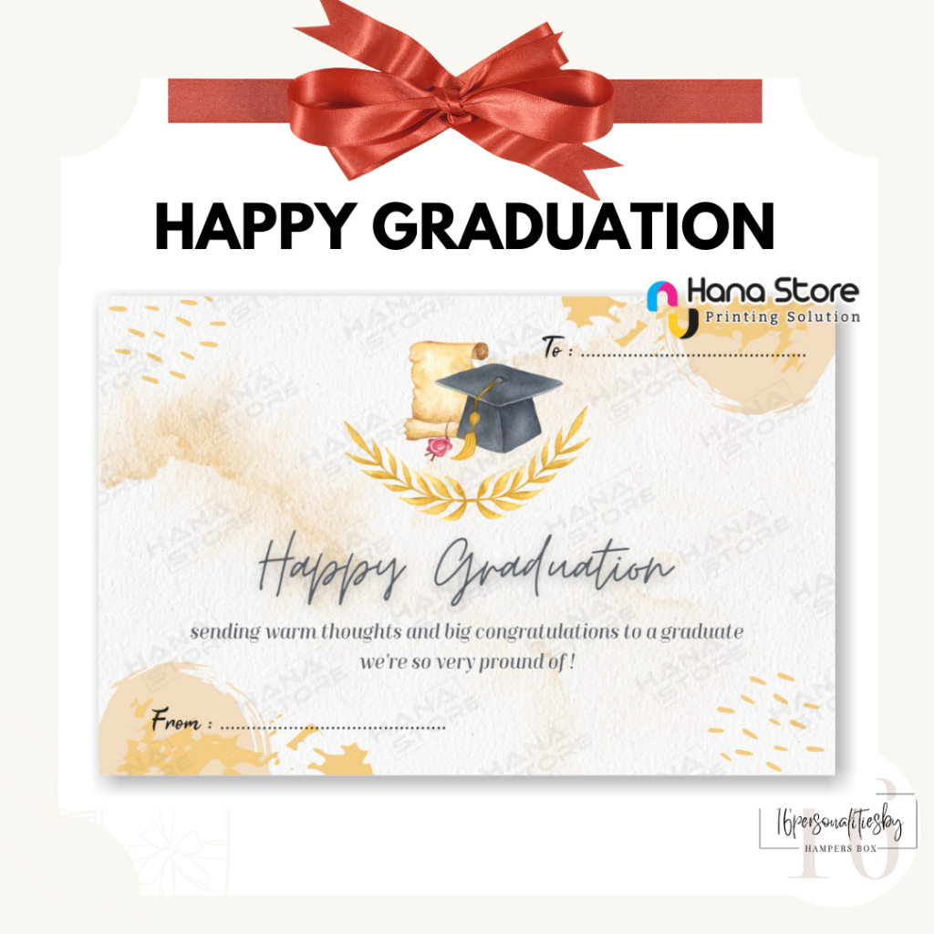 GREETING CARD HAPPY GRADUATION - GIFT CARD - KARTU UCAPAN SELAMAT WISUDA - AESTHETIC