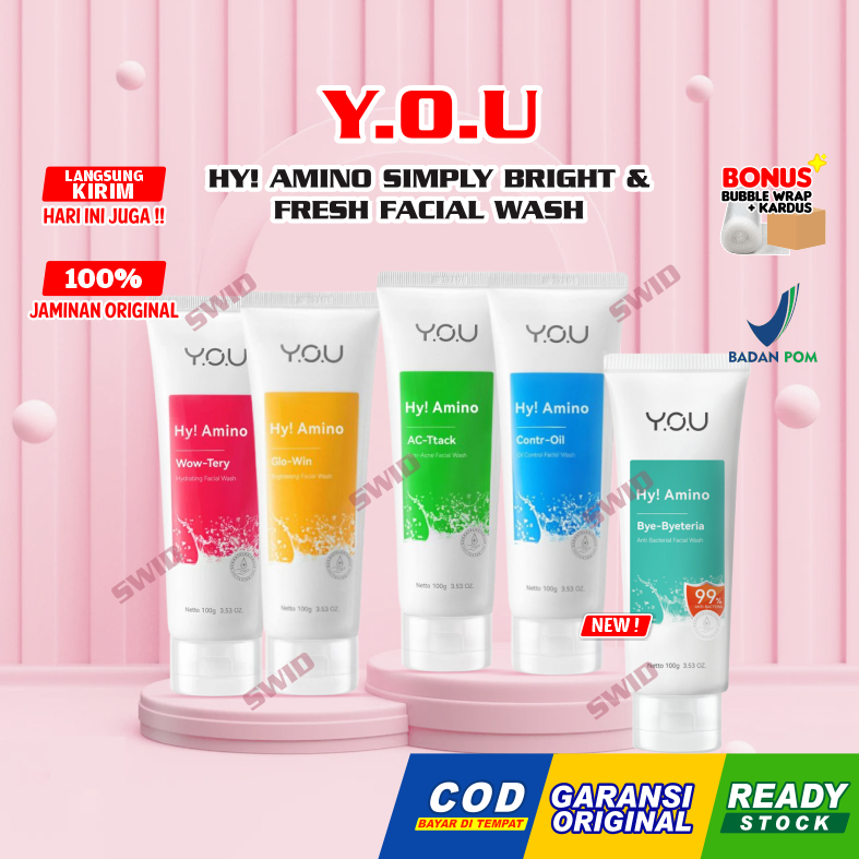 YOU Hy! Amino Facial Wash Series | Oil Control | Anti Acne | Brightening Original BPOM by Y.O.U