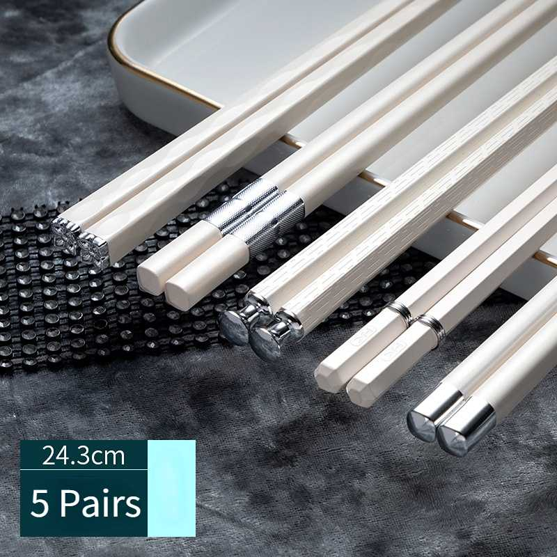 Sumpit Makan Japanese Chopstick 5 Pasang Sumpit Peralatan Makan Anti Slip Desain Unik Elegan Berkualitas