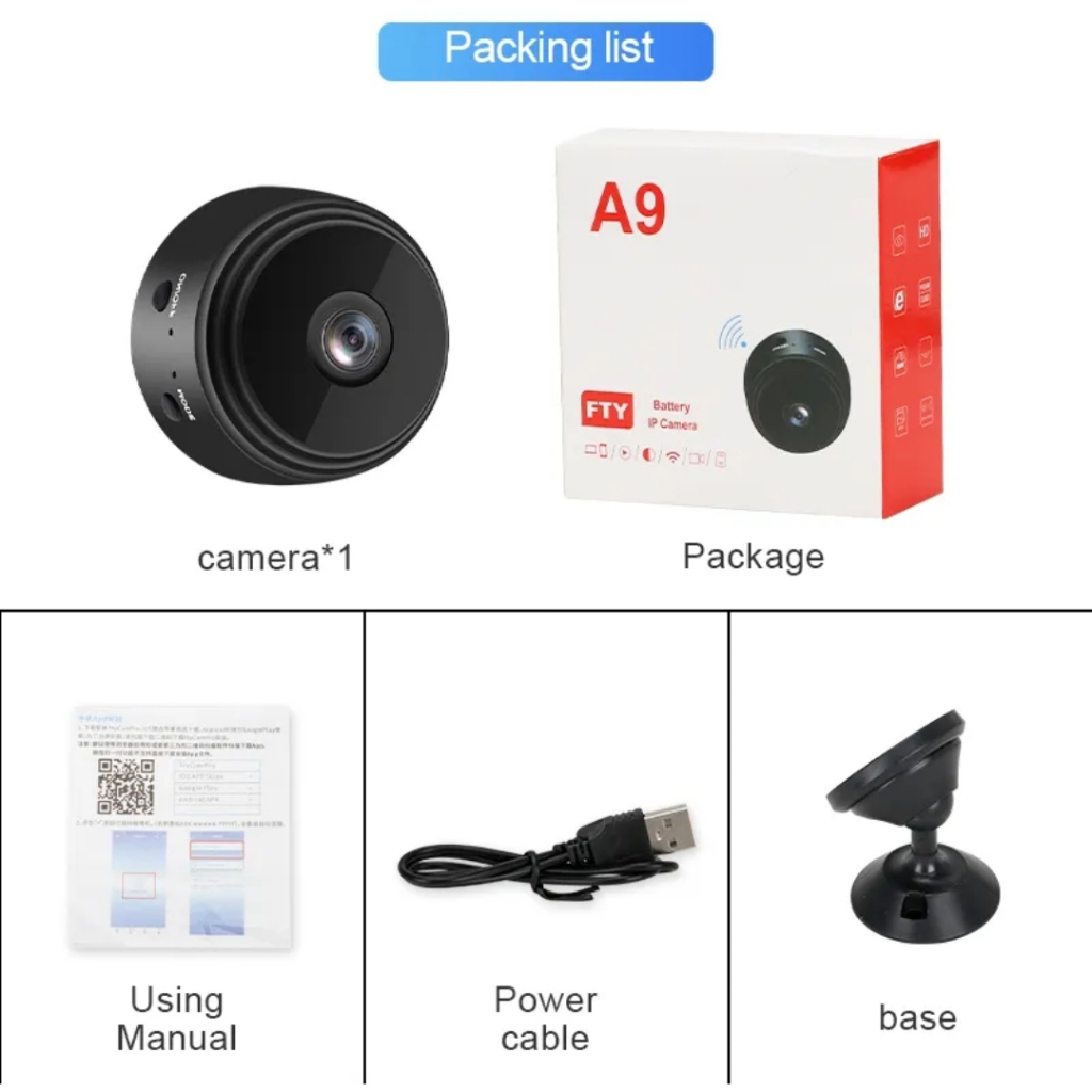 A9 Wireless Ip Cam Camera CCTV Wifi Car DVR Spycam Kamera Pengintai murah