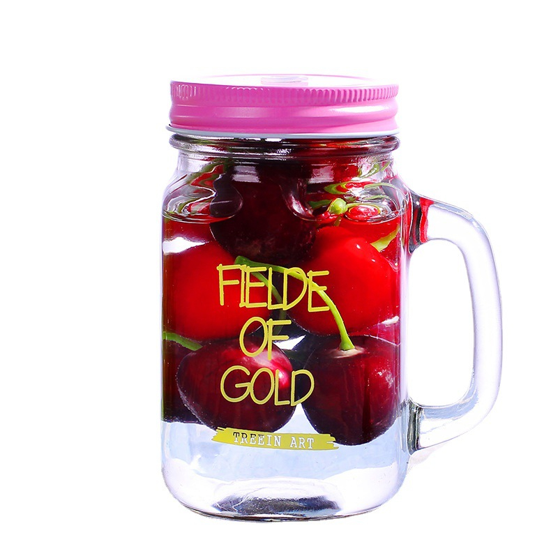 Cangkir Gelas Kaca Motif Kata MMS Glass Mug Drinking Jar