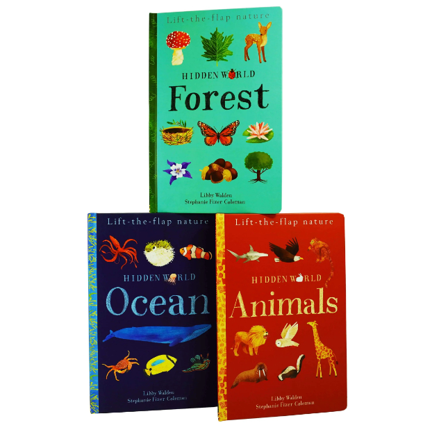 Hidden World: Forest Ocean Animals by Libby Walden (LIFT-THE-FLAP NATURE) Children Learning Book