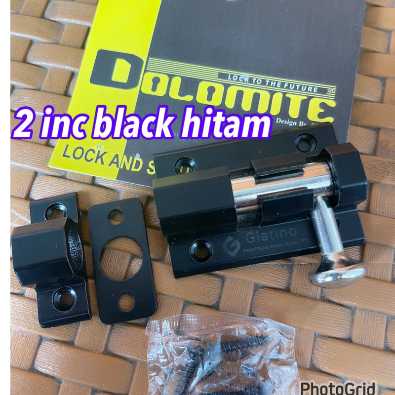 GRENDEL 2 INC STAINLESS JUMBO TEBAL BLACK HITAM GRENDEL PINTU SUPER TEBAL 2 INCH Door Bolt 2 Inch Tebal Anti Karat grendel 2 inch jumbo Grendel pintu uk 2 inc tebal selot jendela kunci pintu dan jendela kunci grendel pintu uk 3 inc selot pintu 4 inc jumbo