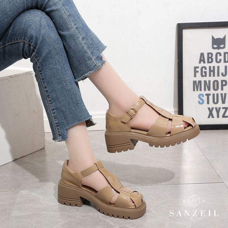 RYX - Calliete Charm Sepatu Gesper Hak Wanita Fashion Casual / Jalan-Jalan - Ori Import