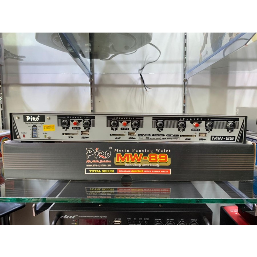 Ampli Walet PIRO MW 89 Player Power Amplifier MW-89 3 Input 8 Output