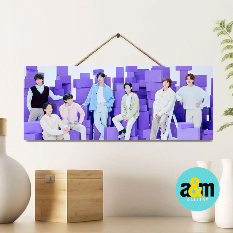 Poster Kayu BTS Ukuran 10 x 30 cm I Hiasan Dinding Dekorasi Kamar I Poster Kayu K-POP Dekorasi Kamar - A&amp;M