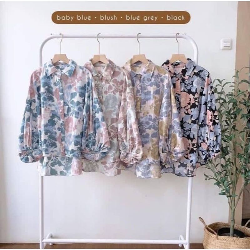 Mirabel Shirt Kemeja Balon Oversize Crinkle Premium