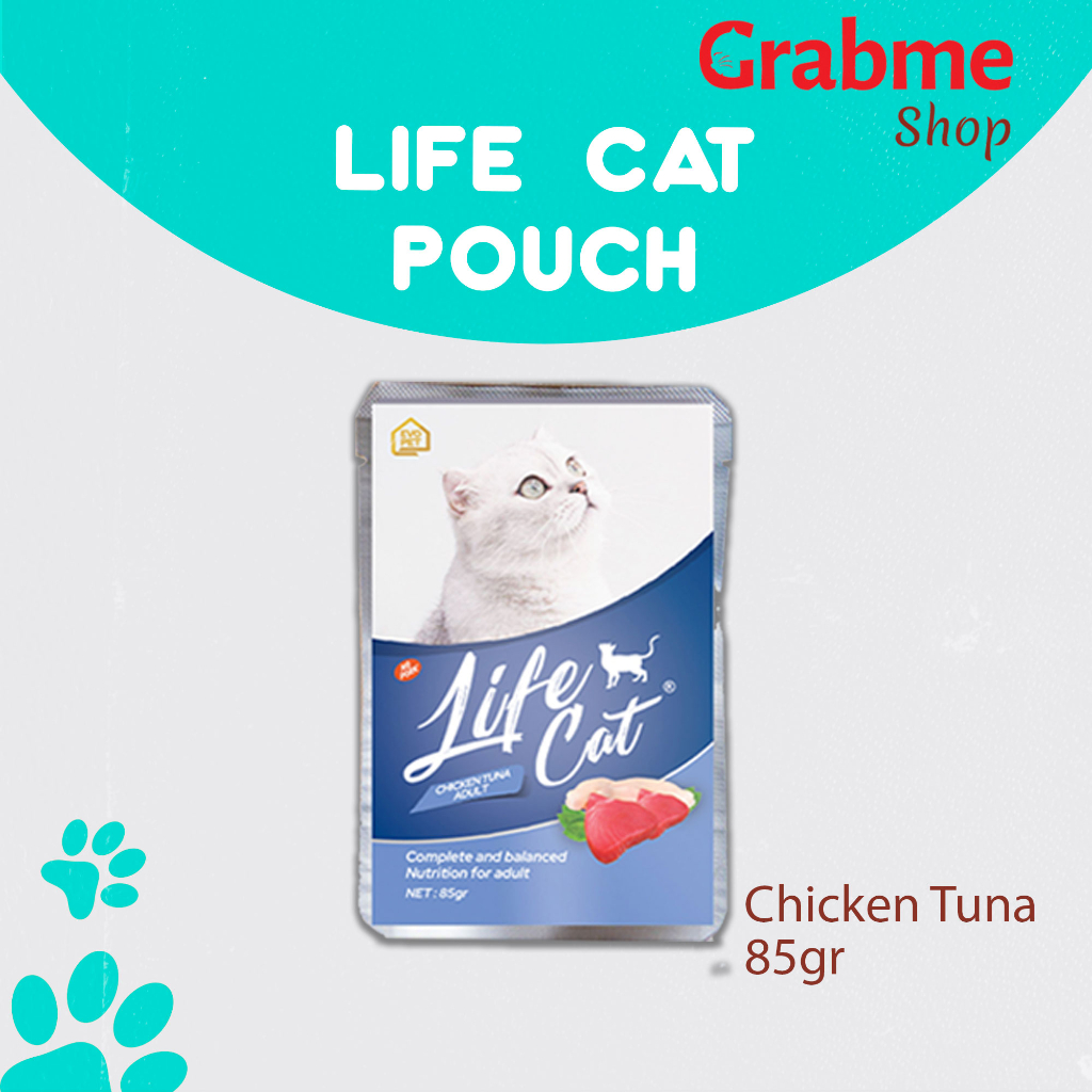 Makanan kucing basah Life Cat Pouch 85gr all varian 24PCS