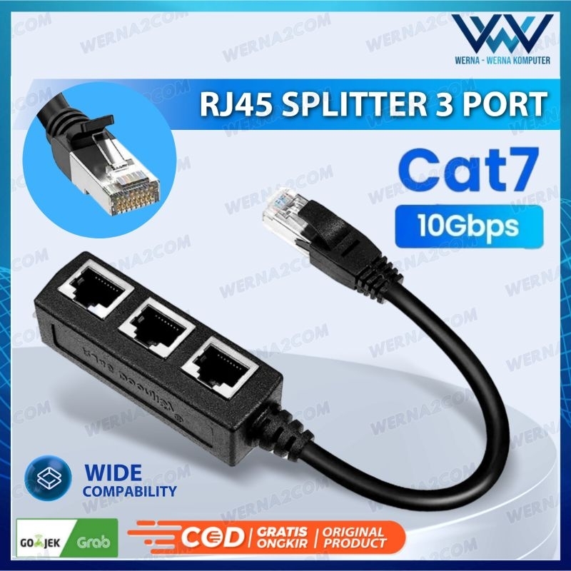 RJ45 ETHERNET LAN SPLITTER 1 TO 3 PORT LAN ADAPTER
