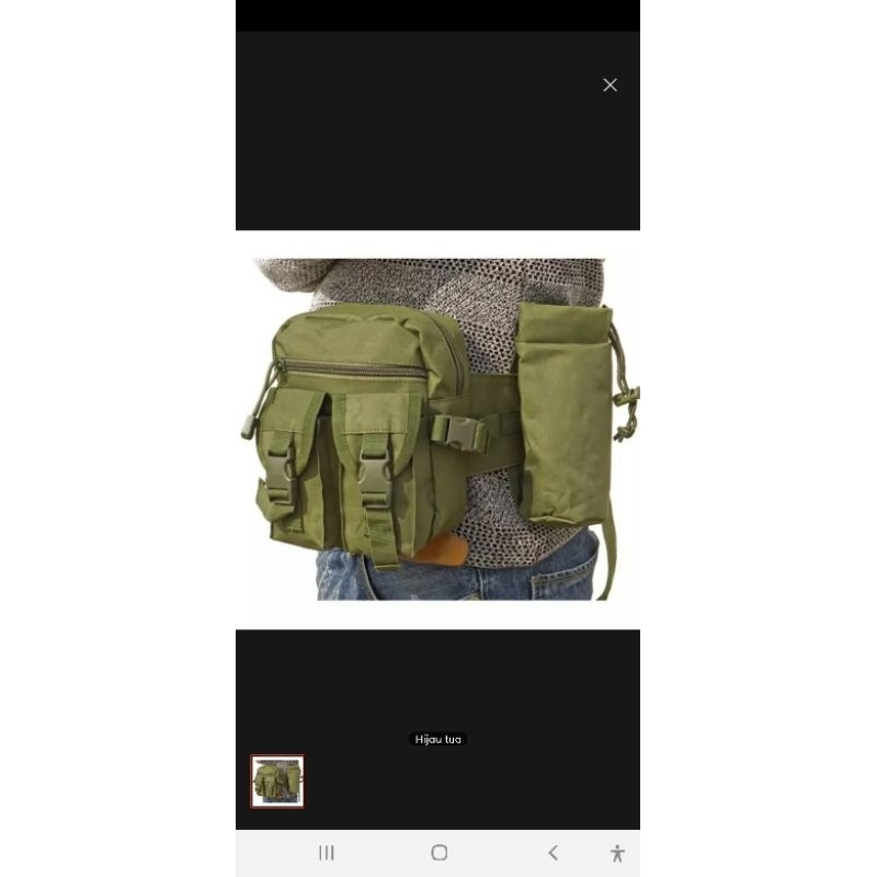 Tas Pinggang Army Dengan Tempat Botol Tactical Army B321 - Coklat Hijau Army COD