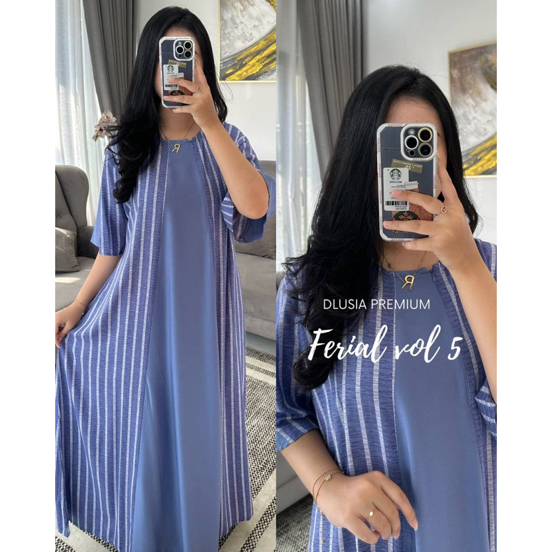 Daster Arab Dlusia FERIAL MOTIF Maxi Dress Long Dress