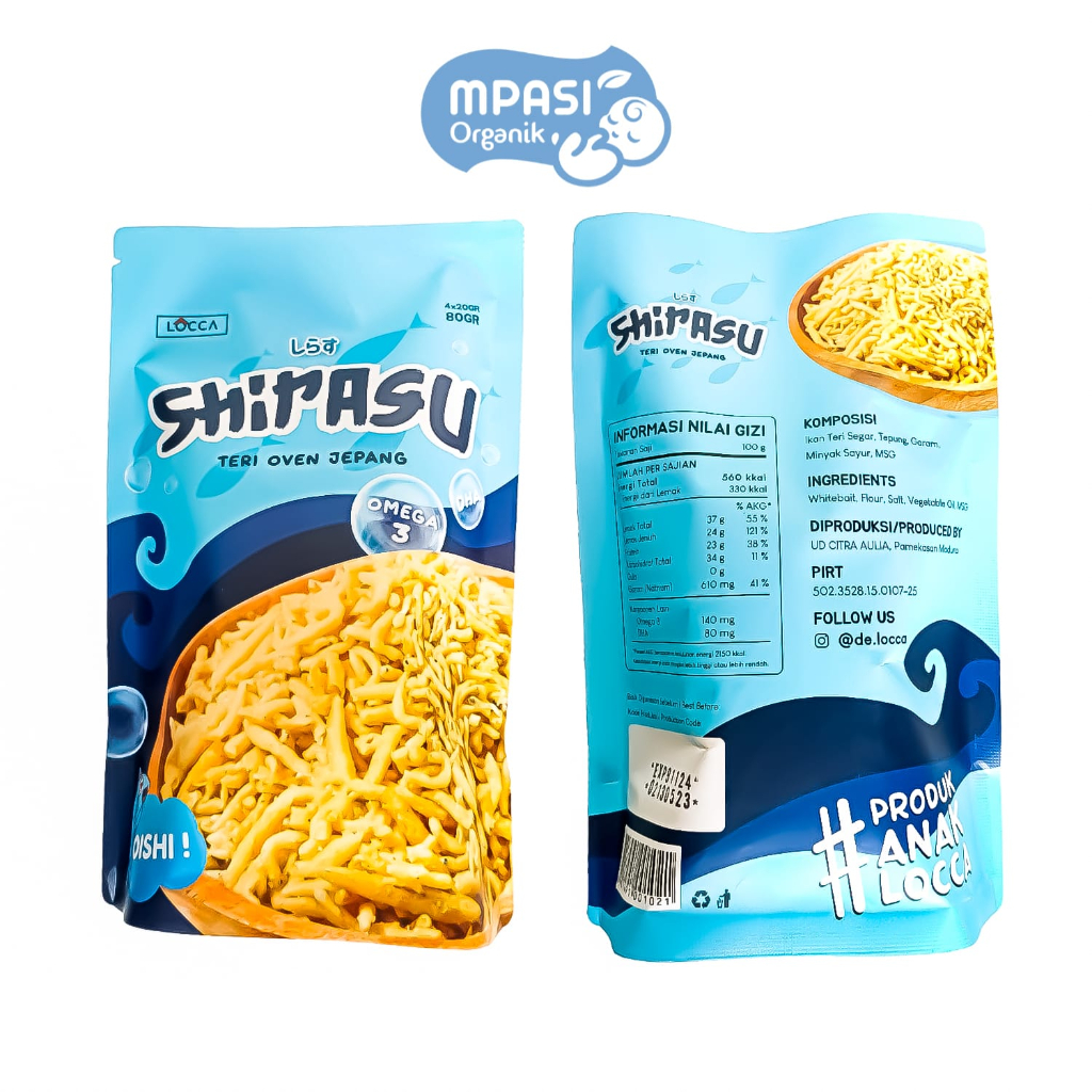 LOCCA SHIRASU Teri Jepang Crispy Crunchy Tanpa Pengawet Mpasi Snack Balita 80gr