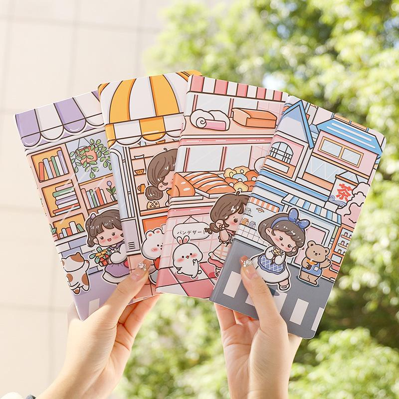 

[randomstuff] Buku Tulis Math Square Notebook DIY Scrapbook Full Printed Hard Cover Buku Diary Journal Motif Cartoon Girl Unik Aesthetic Catatan Harian Awet Bahan PU Anti Air Notepad Korean Style Stationary Kit