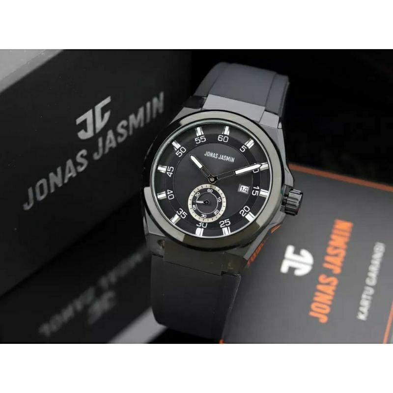 PROMO BOMBASTIS! Jam Tangan Jonas Jasmin 5319 Original Pria Rubber Chrono Kasual Garansi