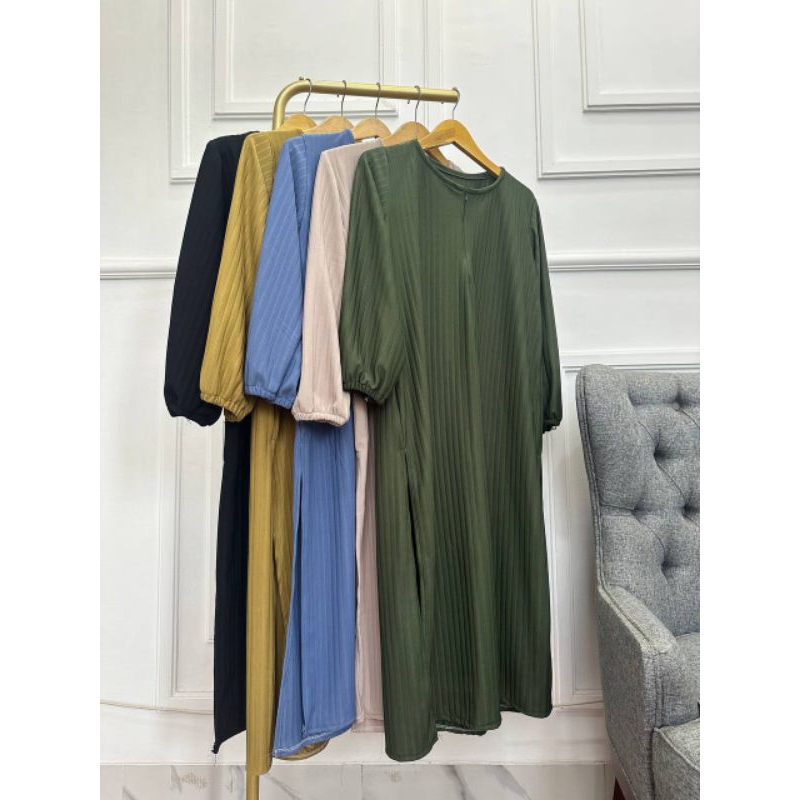 long tunik hornet knit premium lengan panjang karet