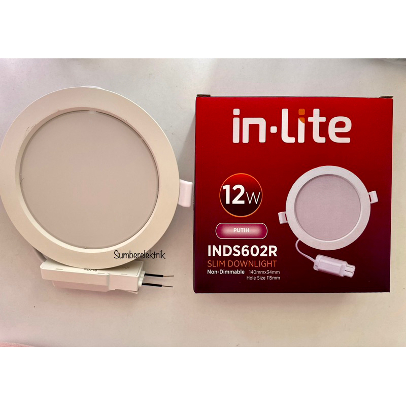 Lampu Led Downlight 12watt Inlite Bulat INDS602R Slim INBOW